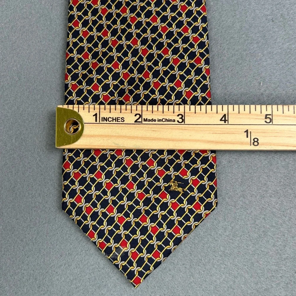 Vintage Burberrys 100% Silk Tie Bundle 2 Designer Neckties England Geometric - Picture 10 of 13